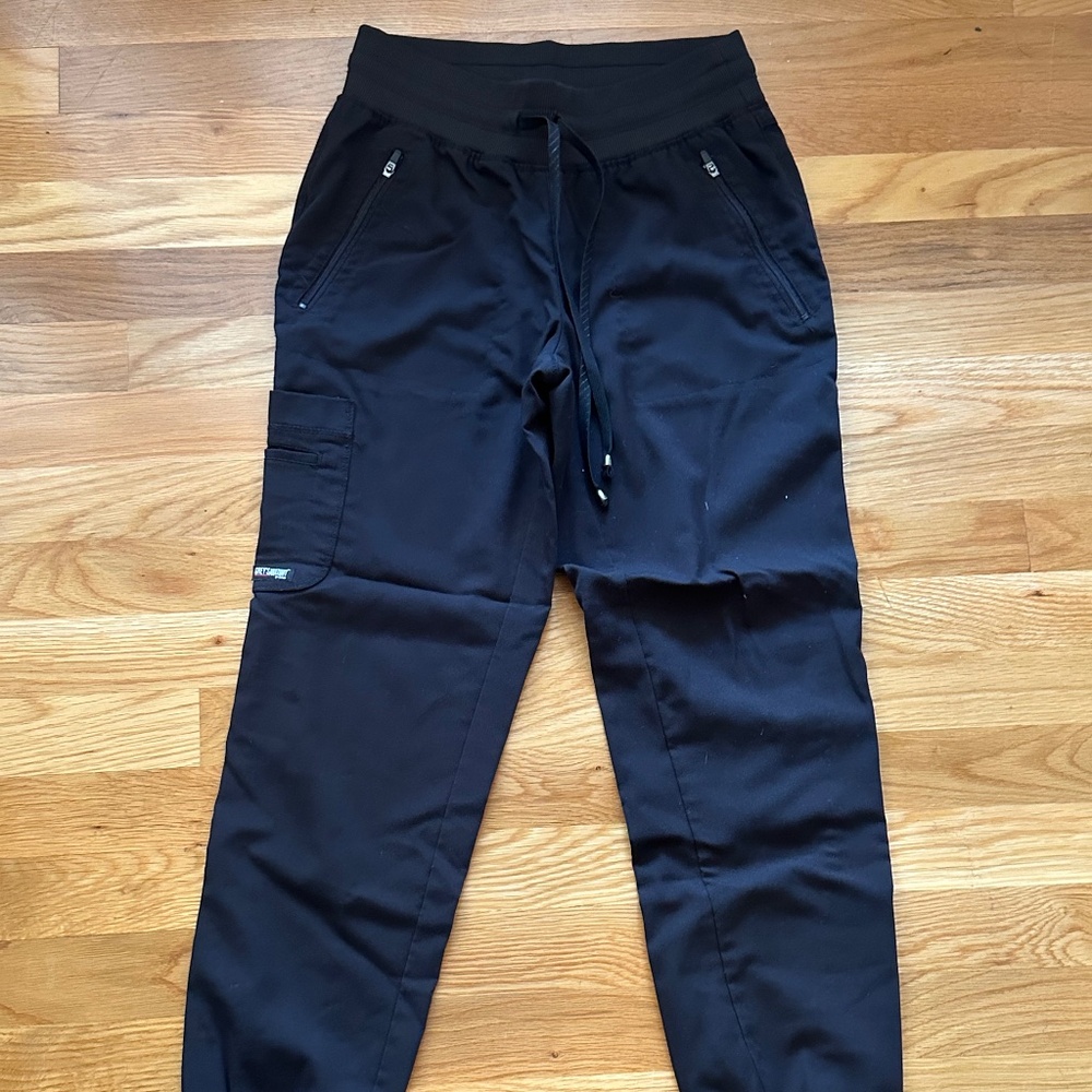 Grey's Anatomy Black Drawstring Cargo Scrub Pants